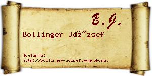 Bollinger József névjegykártya